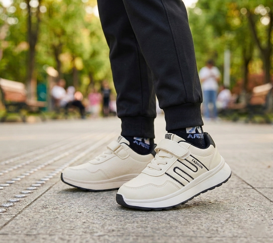 Premium Quality Sneakers For Boys - 811 (White)