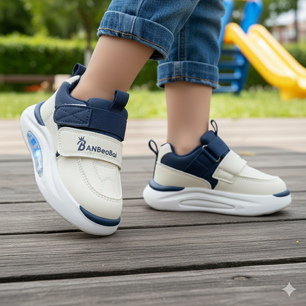 Lights in Sole Trendy Look Sneakers Shoes For Kids - AHS532 (Blue)