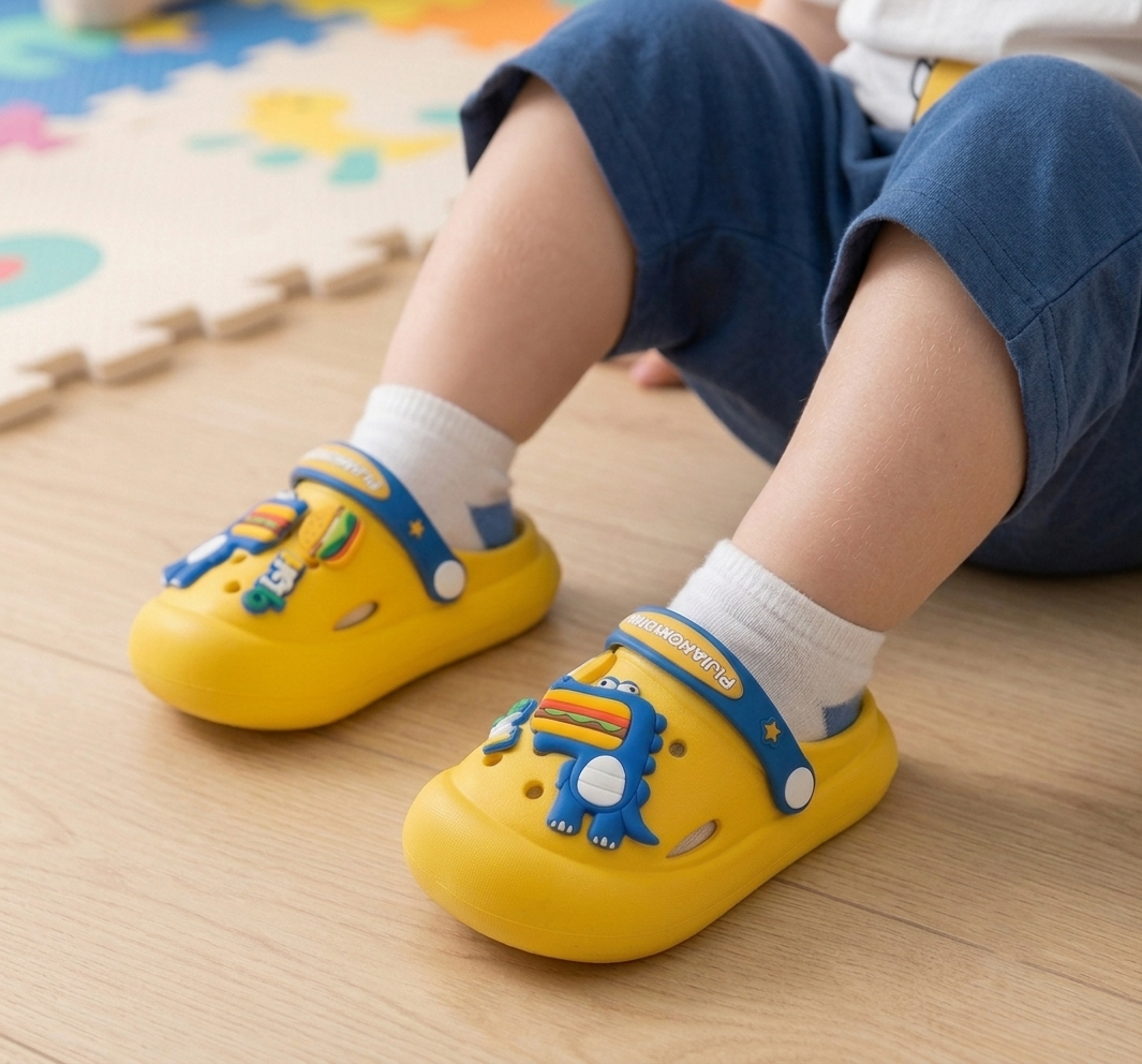 Dino Theme Crocs for Kids - DC (Yellow)