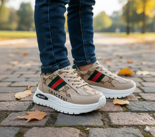 Premium Quality Trendy Look Sneakers for Kids - MFT06 (Brown)