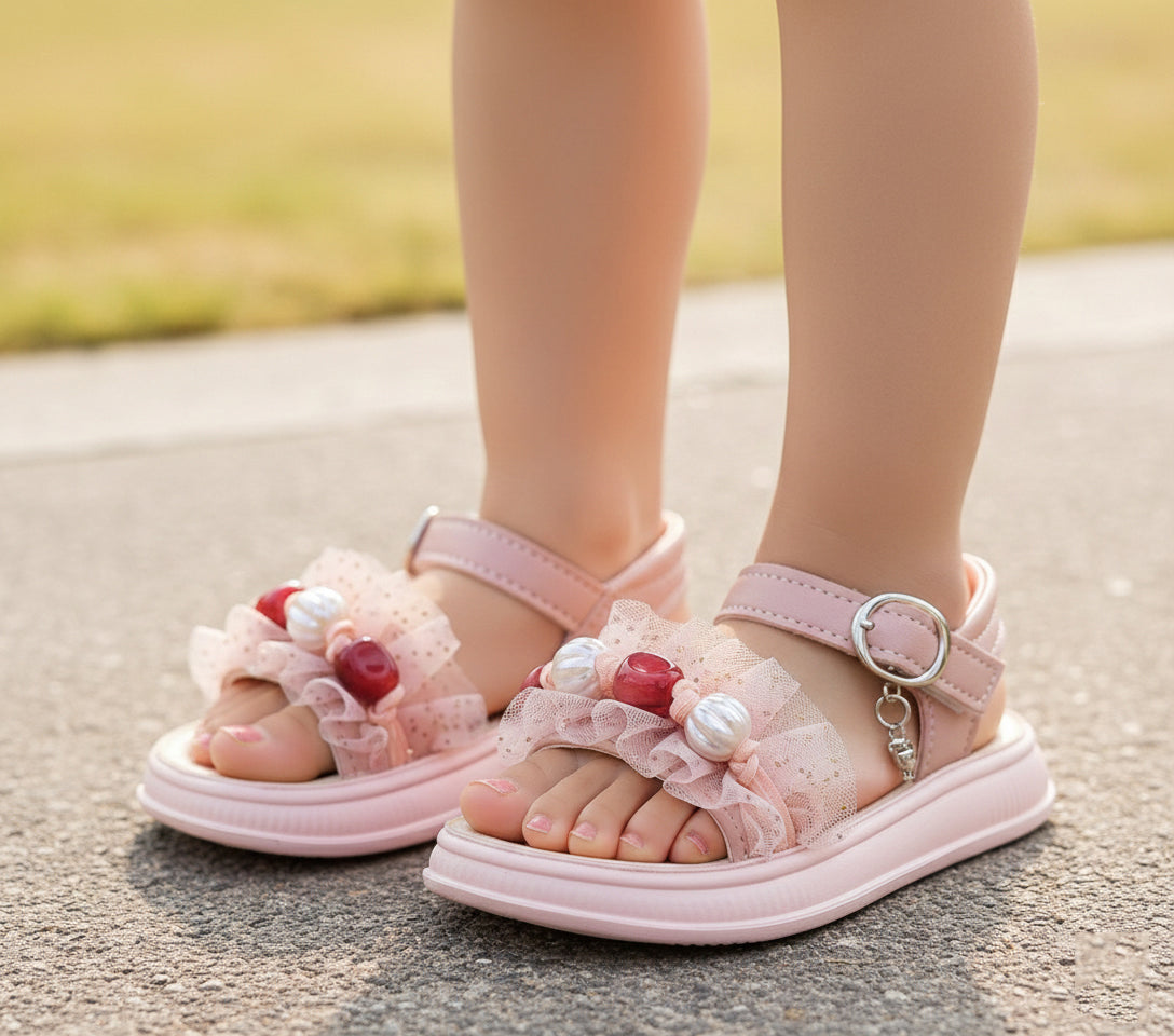 Soft Sole Light Weight Beautiful Design Sandals For Kid's Girl's (Wedding Collection) - GM19