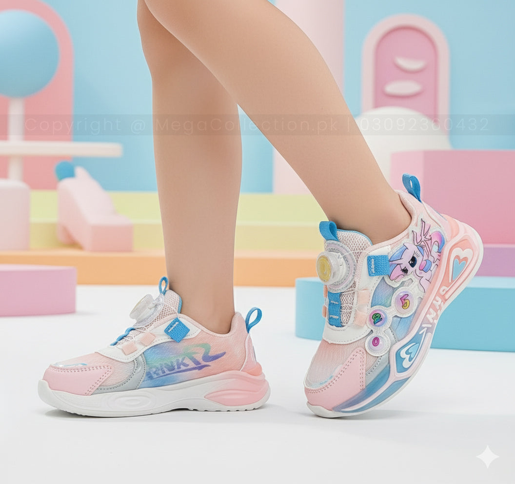 Girls Stylish Look Sneakers with Autolace - SF033