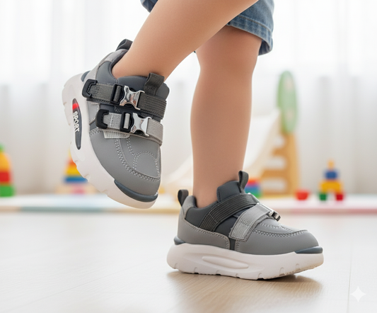 Lights in Sole Trendy Look Sneakers for Kids - LIO11(Gray)