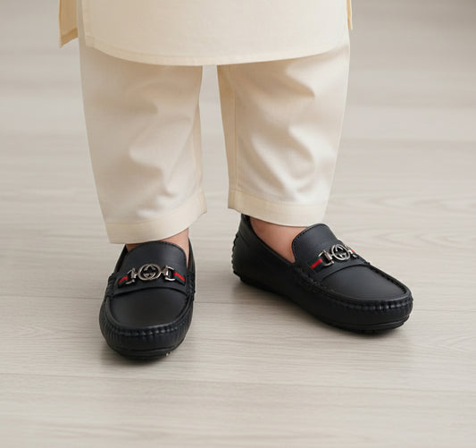 Premium Quality Classical Loafers for Kids - AHS2 (Black)