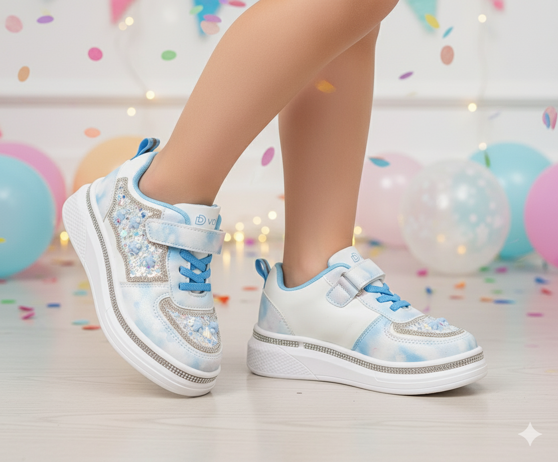 Beautiful Design Fancy Look Sneakers for Kids Girls - 901F