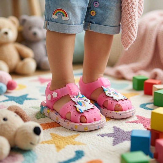 Soft Sole Unicorn Theme Sandals for Kids - 2183 (Pink)