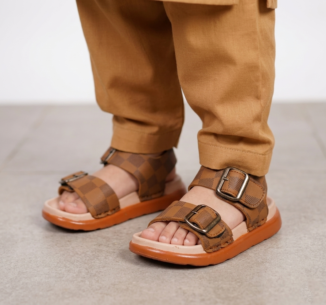 Clip Design Sandals for Boys - FA102 - (Bronze)