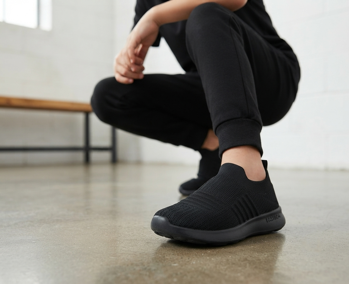 Trendy looking Sketchers for Kids - F12 (Black)