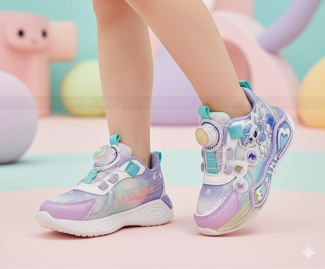 Girls Stylish Look Sneakers with Autolace - SF033