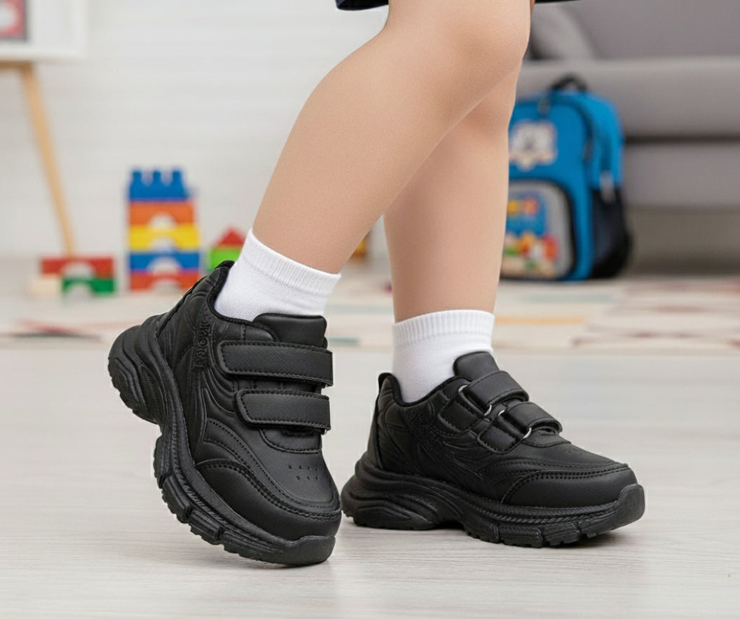 Premium Quality Soft Sole Black & White Sneakers for Kids - A29