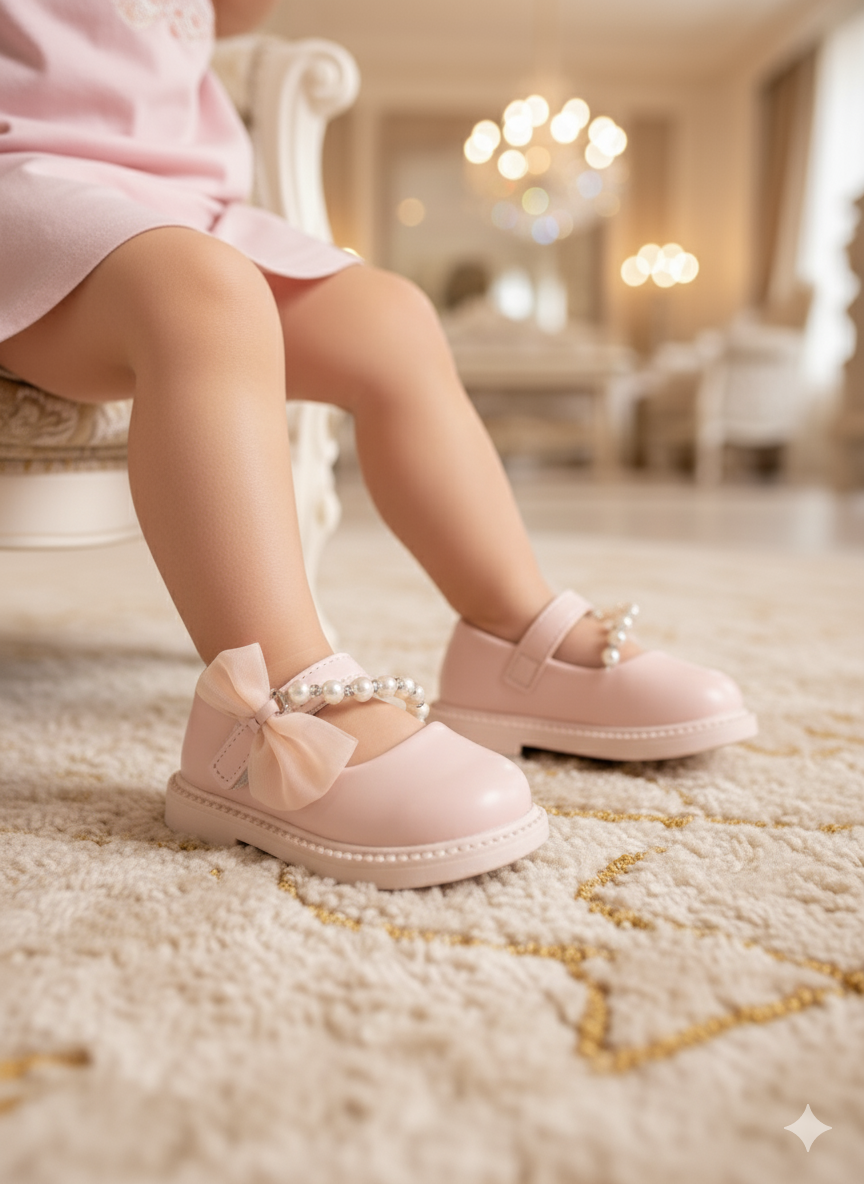 Girls Beautiful Design Fancy Pumps for Kids - HB17 (Pink)