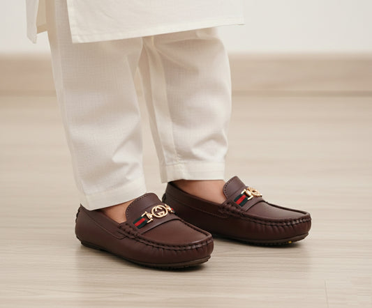 Premium Quality Classical Loafers for Kids - AHS2 (Brown)