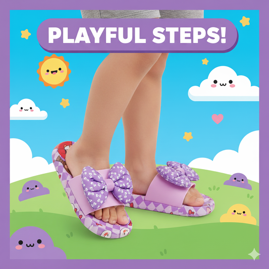 Beautiful Design Soft Sole Softies Slippers for Kids Girls - 2202