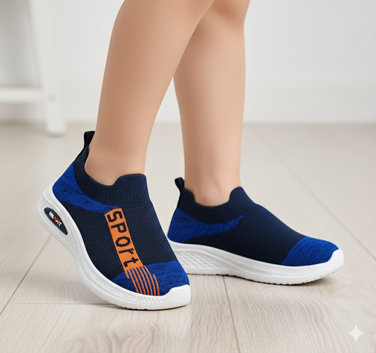 Easy-to-Wear Soft Comfortable Mesh Skechers for Kids - FMX07 (Blue)