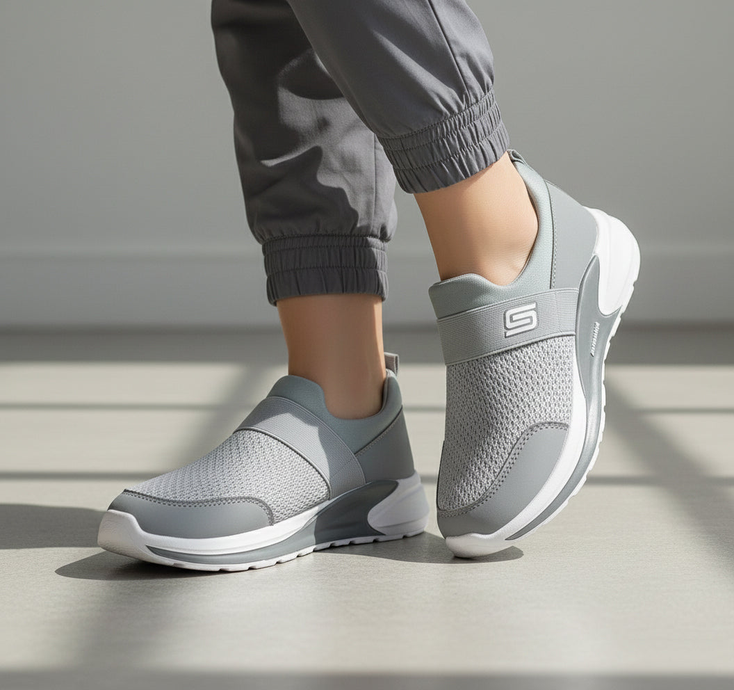 Premium Quality Soft Comfortable Sketchers Shoes for Men & Women - MSR4 (Gray)