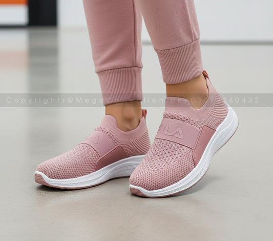 Premium Quality Soft Comfortable Sketchers Shoes for Men & Women - M153 (Pink)