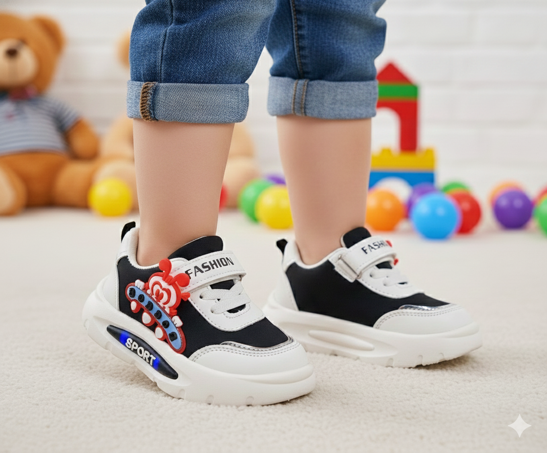 Lights in Sole Cute Design Shoes for Kids - FK-109