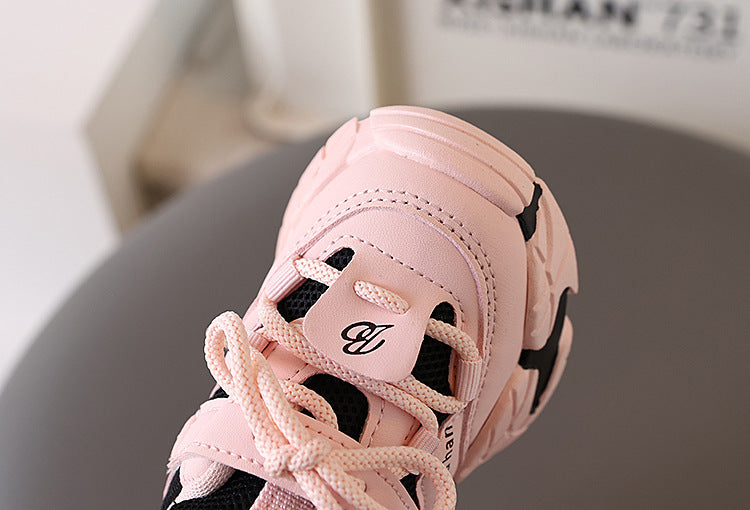 Imported Quality Trendy Look Sneakers for Kids - D019 (Pink)