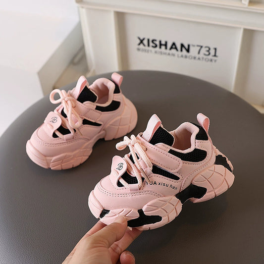 Imported Quality Trendy Look Sneakers for Kids - D019 (Pink)