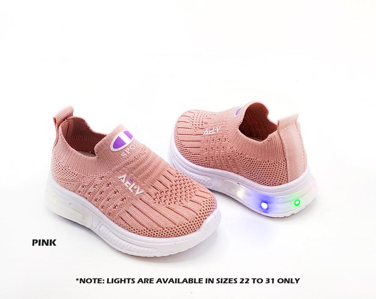 Easy-to-Wear Mesh Skechers with Light-Up Soles for Kids - A8