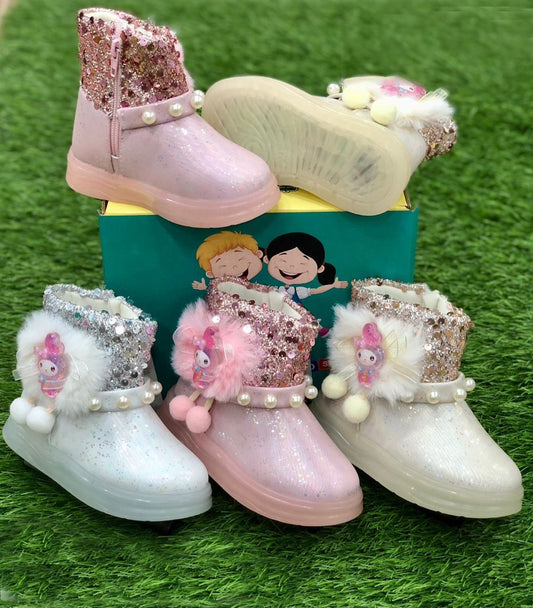 Lights in Sole Fancy Long Shoes for Kids Girls - ABB403