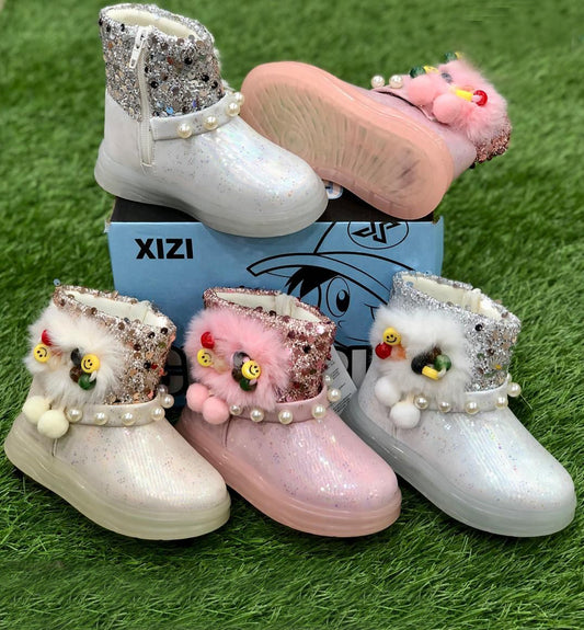 Lights in Sole Fancy Long Shoes for Kids Girls - ABB402