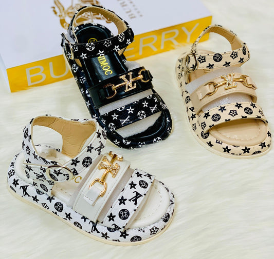 Beautiful Printed Design Soft Sole Fancy Sandals for Kids - YK21
